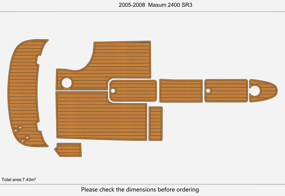 2005-2008 Maxum 2400 SR3 Cockpit Swim platform 1/4"6mm EVA Foam faux mat floor