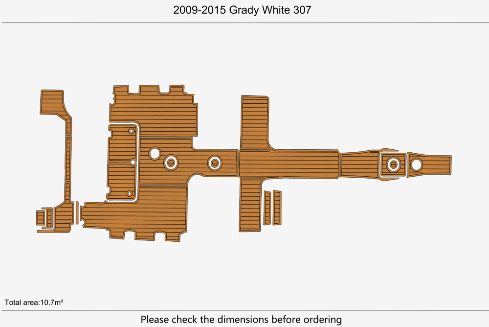 2013-2020 Grady White 335 Cockpit Swim platform 1/4"6mm EVA Foam carpet floor