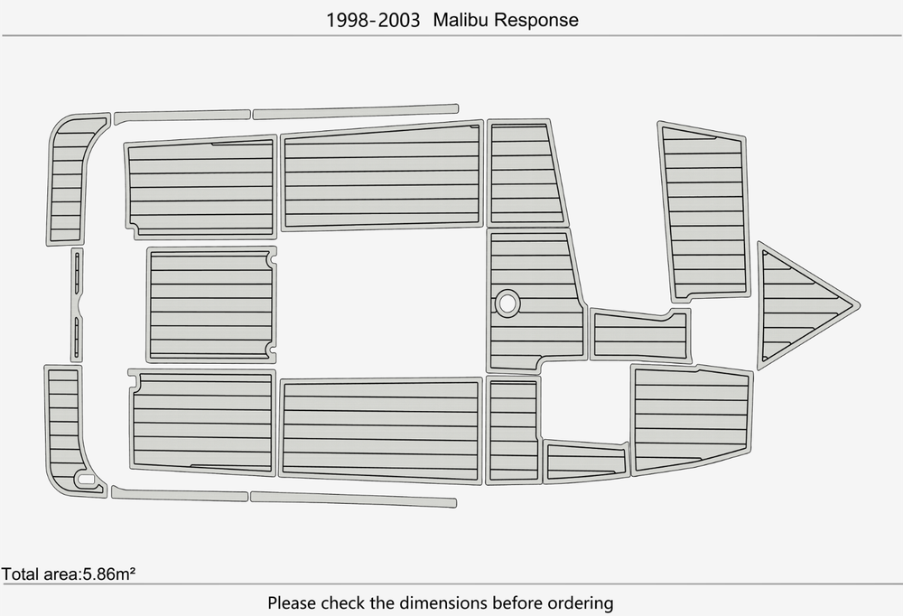 1998-2003 Malibu Response Cockpit Swim platform 1/4" 6mm EVA teak foam Floor