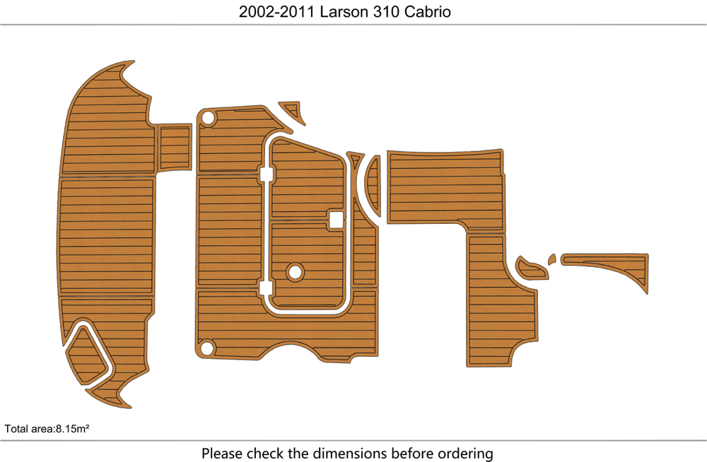 2002-2011 Larson 310 Cabrio Cockpit Swim platform bow1/4"6mm EVA foam faux floor