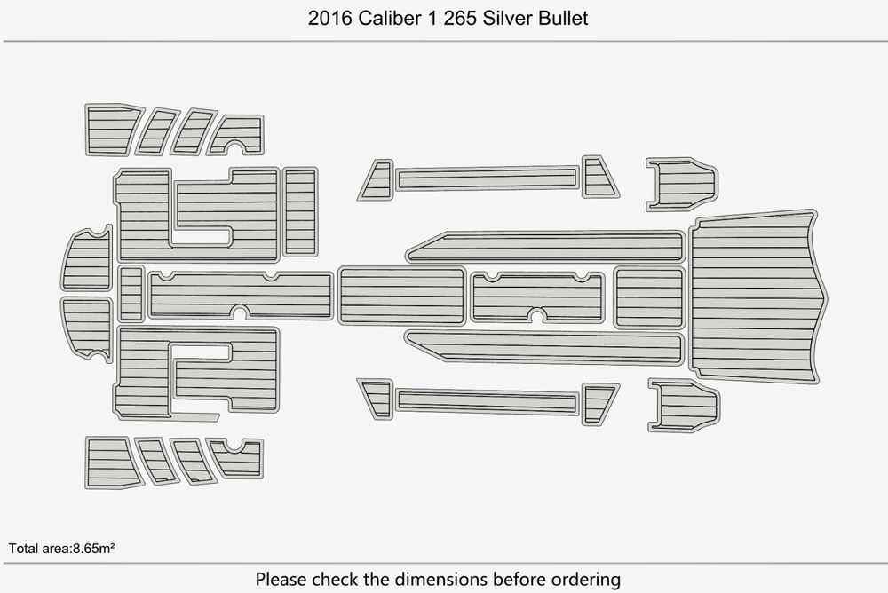 2016 Caliber 1 265 Silver Bullet Cockpit 1/4" 6mm EVA Teak deck floor