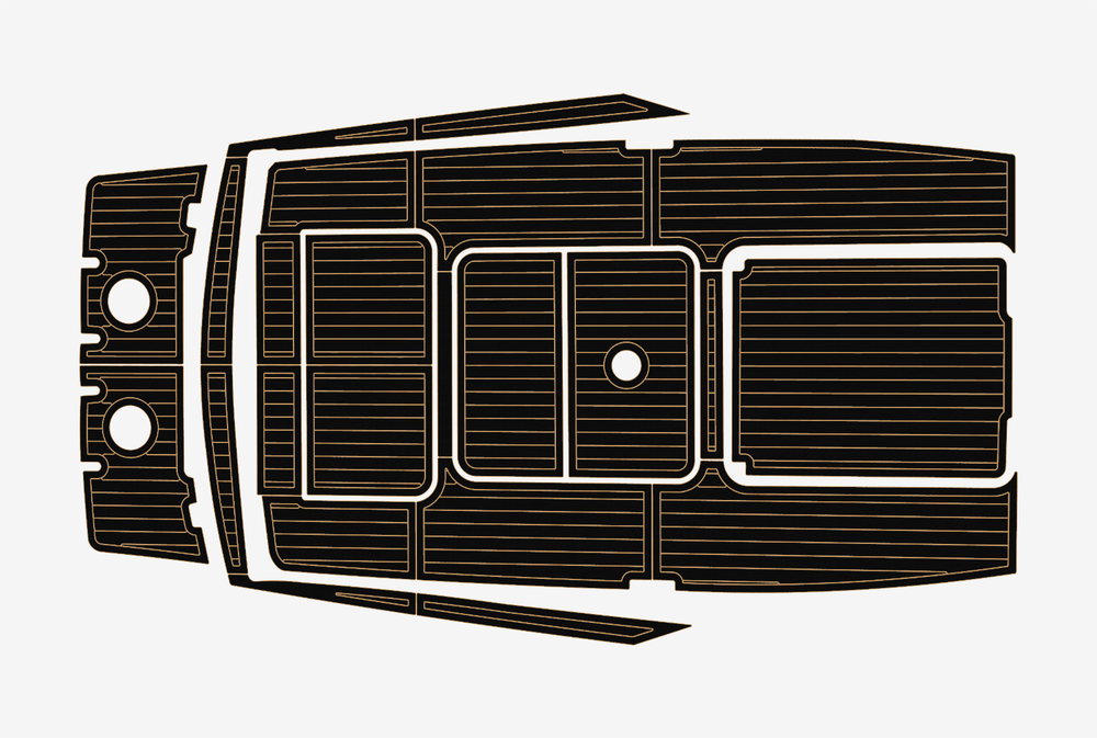 1969 Bertram 25 Cockpit Swim platform 1/4" 6mm EVA Teak deck floor