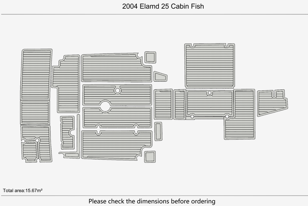 2004 Elamd 25 Cabin Fish Marine teak deck EVA Foam Boat flooring
