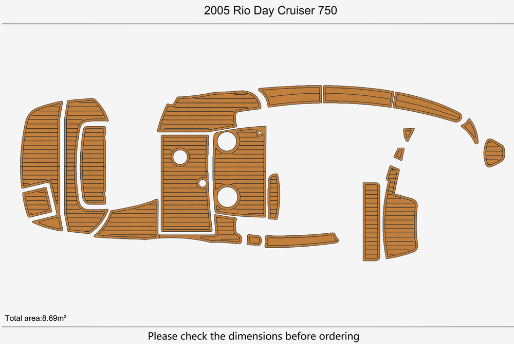 2005 Rio Day Cruiser 750 Marine teak deck seadek EVA Foam Boat flooring