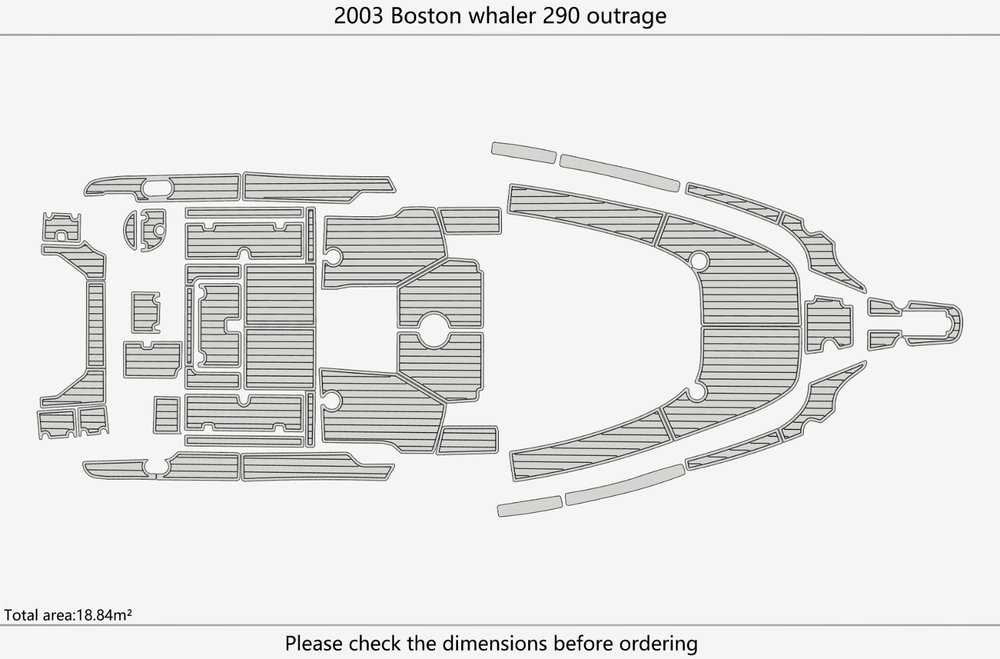 2003 Boston whaler 290 outrage Anti-slip Custom EVA marine deck flooring