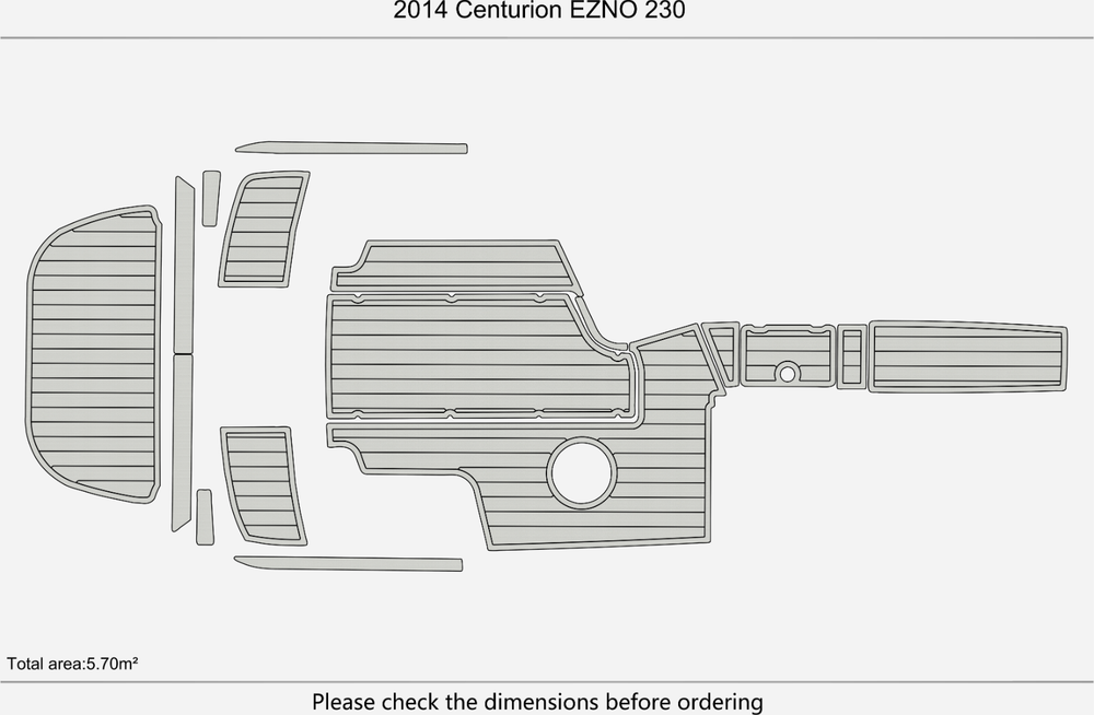 2014 Centurion EZNO 230 Anti-slip mat Custom EVA teak marine deck flooring