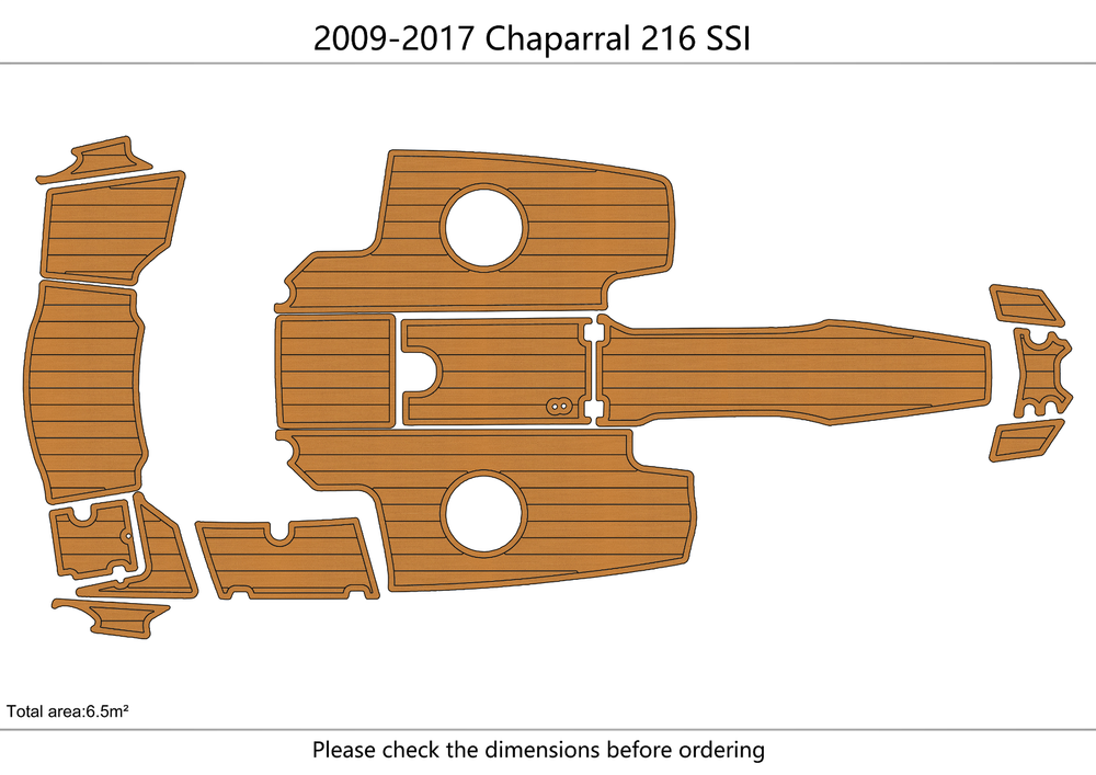 2013-2017 Chaparral 216 SSI Cockpit Swim platform 1/4"6mm EVA foam faux floor