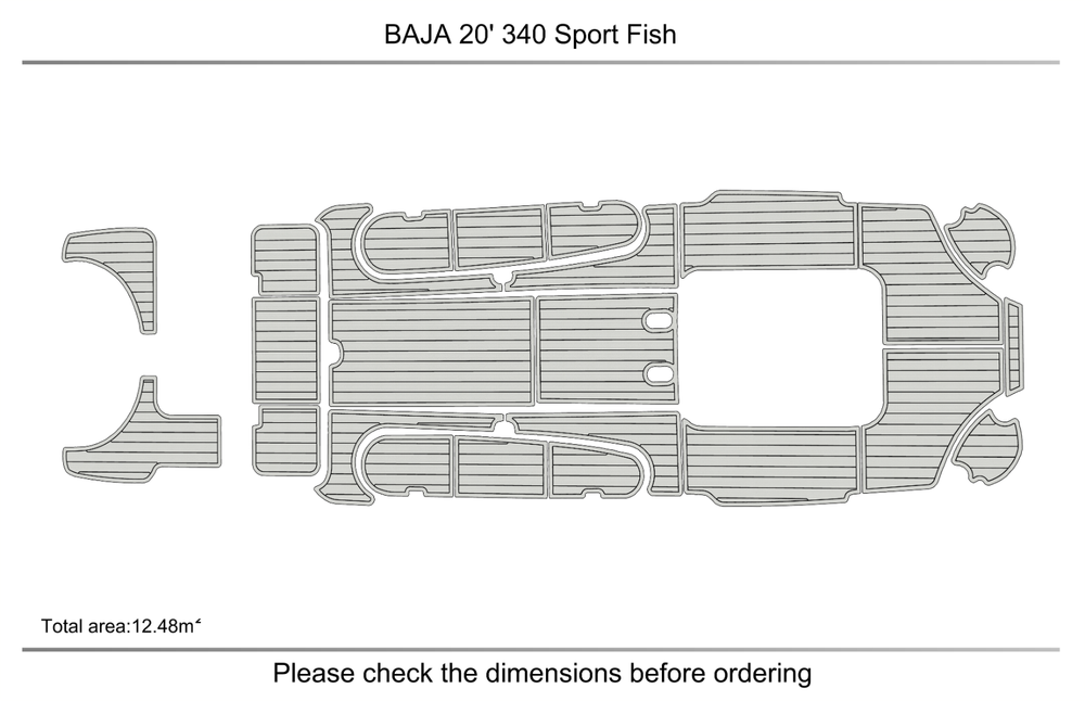 2000-2004 Baja 340 Sportfish Cockpit Swim platform 1/4"6mm EVA foam faux floor