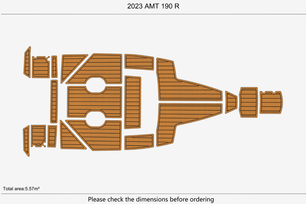 2023 AMT 190 R Cockpit Swim platform 1/4" 6mm EVA Teak deck floor