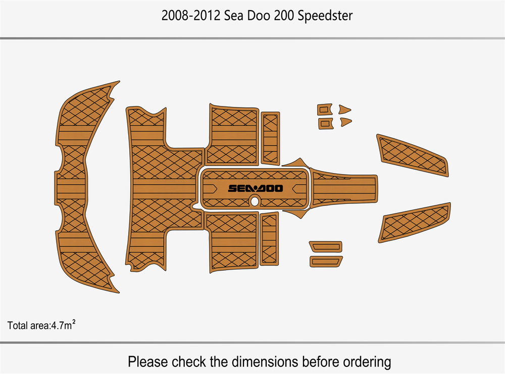 2008-2012 Sea Doo 200 Speedster EVA foam fauxn teak decking marine flooring