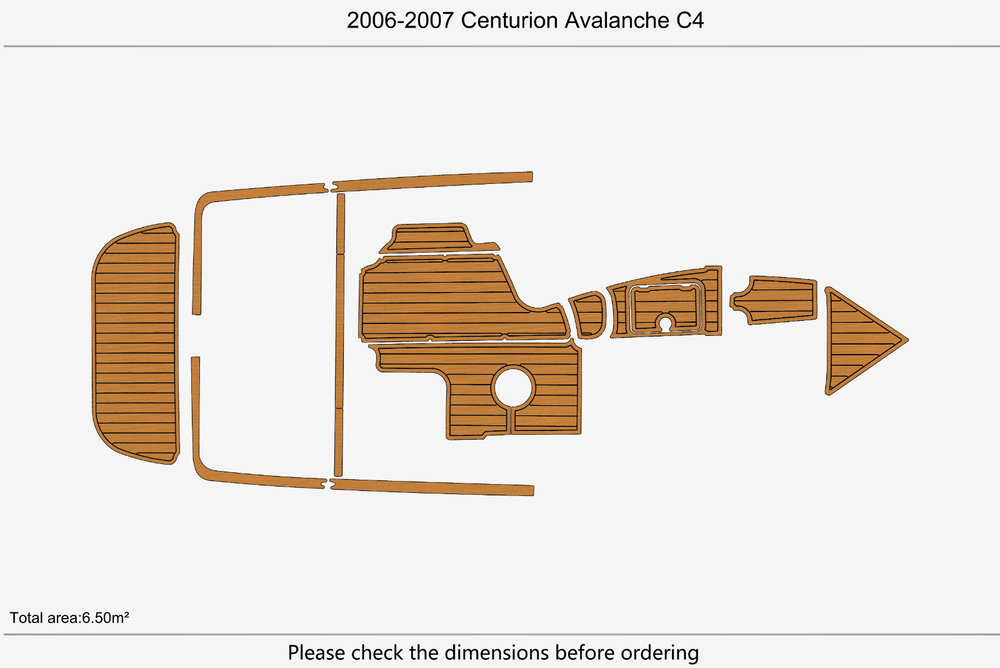 2006-2007 Centurion Avalanche C4 Anti-slip Custom EVA teak marine deck flooring