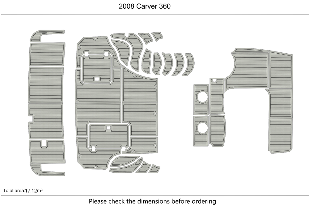 2008 Carver 360 Anti-slip mat Custom EVA teak marine deck flooring
