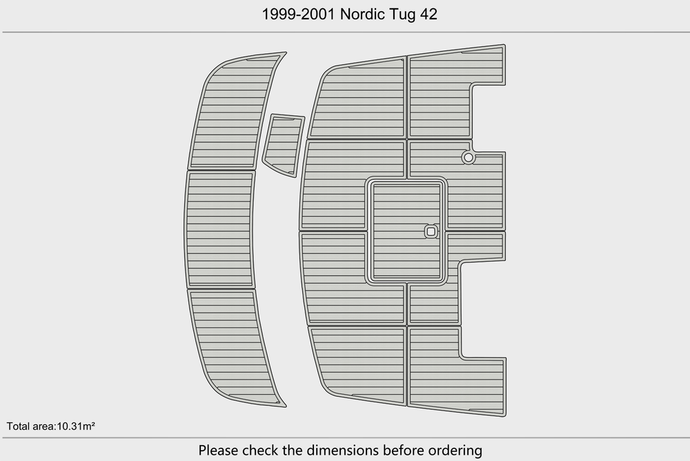1999-2001 Nordic Tug 42 Cockpit Swim platform 1/4"6mm EVA Foam faux mat floor