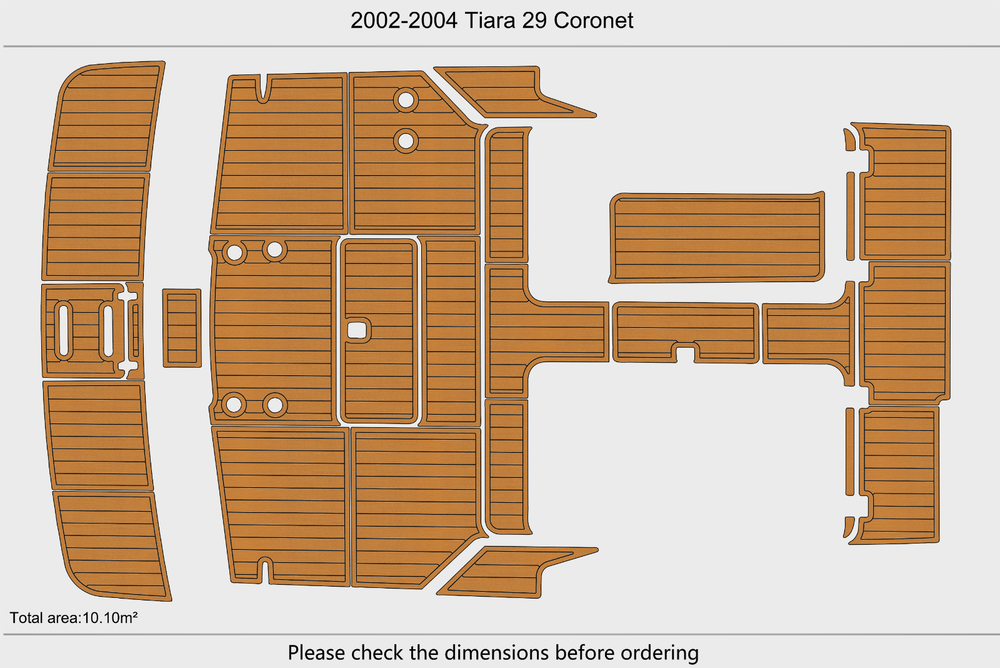 2002-2004 Tiara 29 Coronet Cockpit Swim platform 1/4"6mm EVA Foam floor