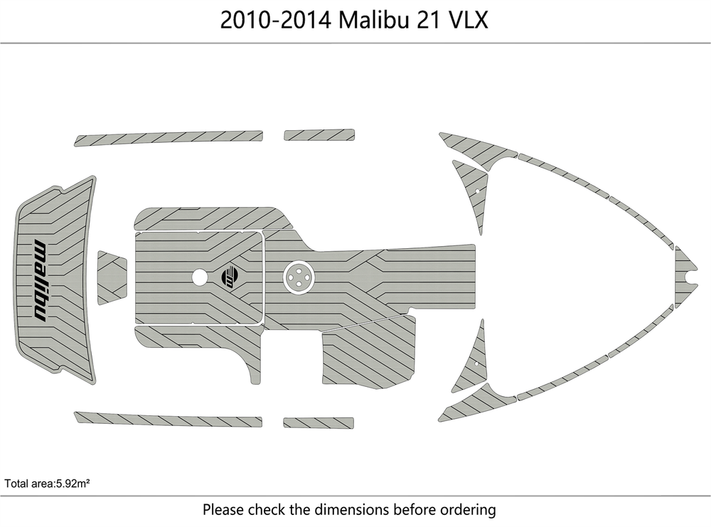 2010-2014 malibu 21 VLX Cockpit swim platform 1/4" 6mm EVA foam floor