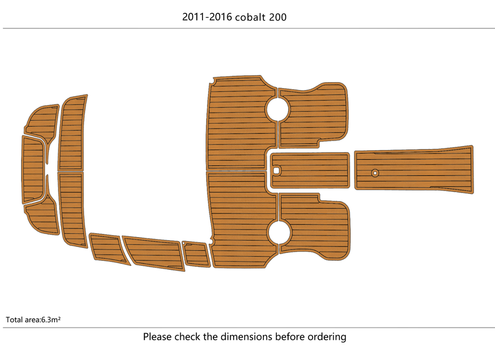 2011-2016 cobalt 200 Cockpit Swim platform 1/4"6mm EVA foam faux mat floor