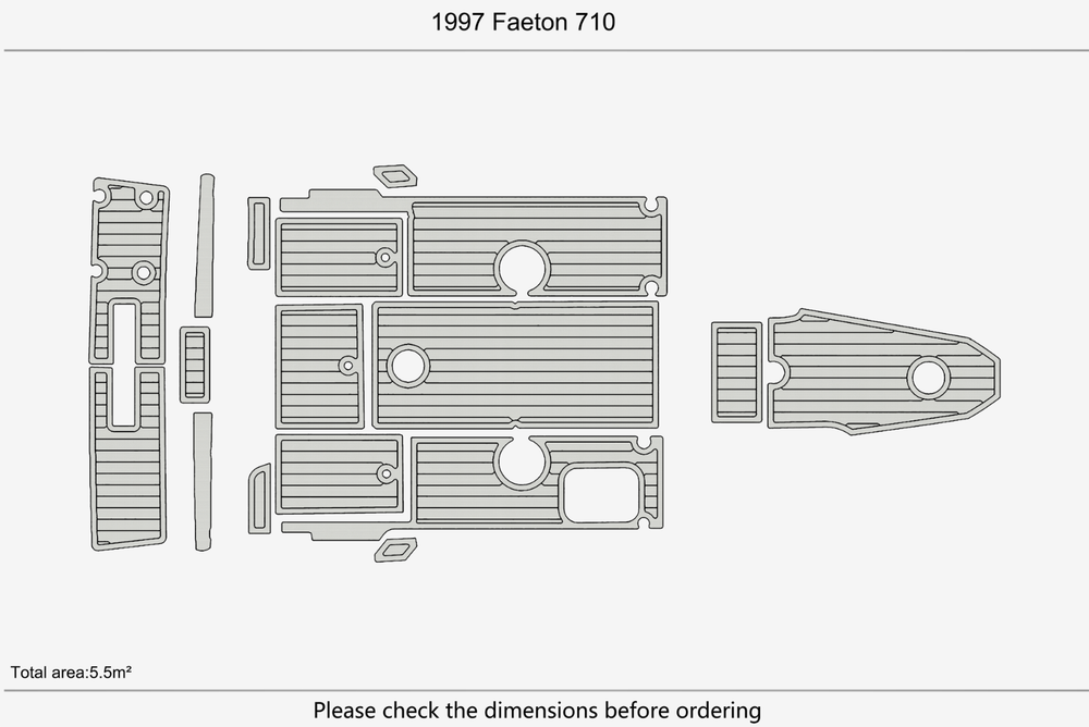 1997 Faeton 710 Marine teak deck EVA Foam Boat flooring