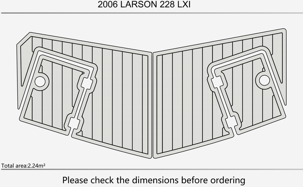 2006 Larson 228 LXI Anti-slip mat Custom EVA faux teak marine flooring
