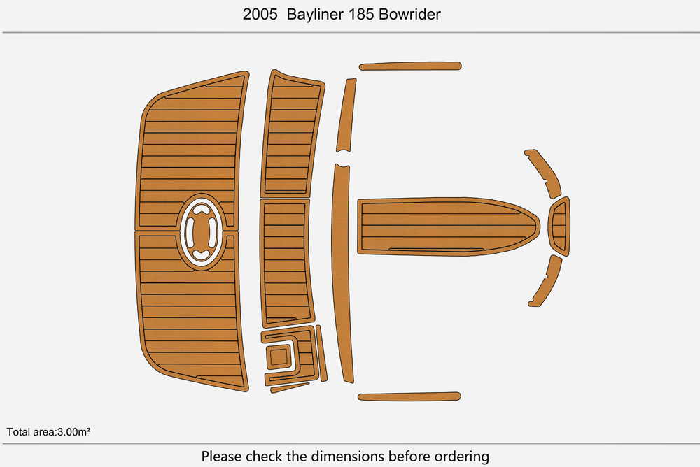 2005 Bayliner 185 Bowrider Anti-slip mat Custom EVA faux marine deck flooring