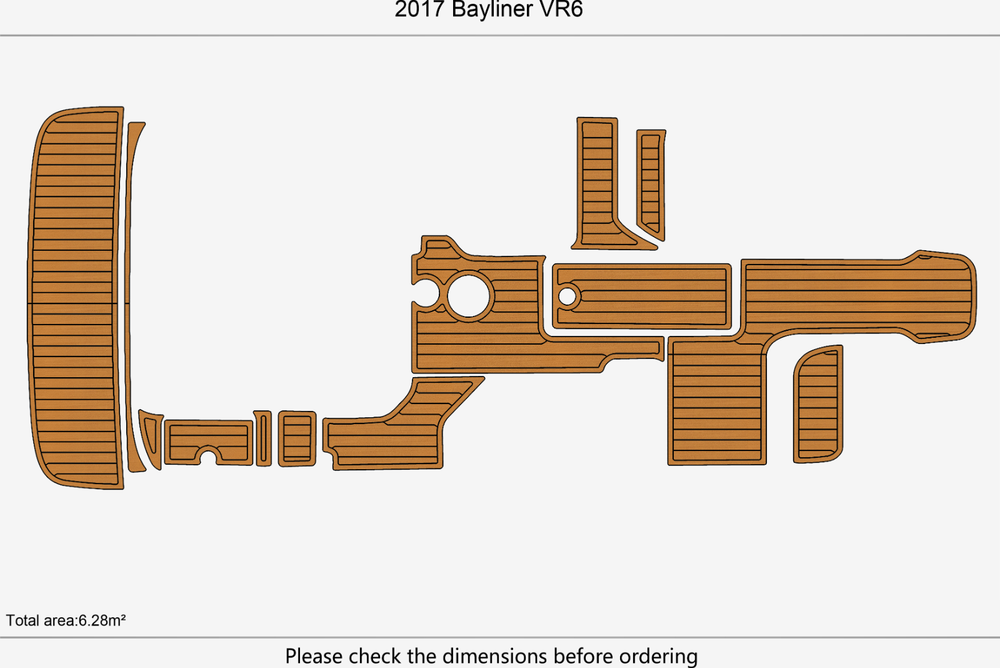 2017 Bayliner VR6 Marine teak deck EVA Foam Boat flooring