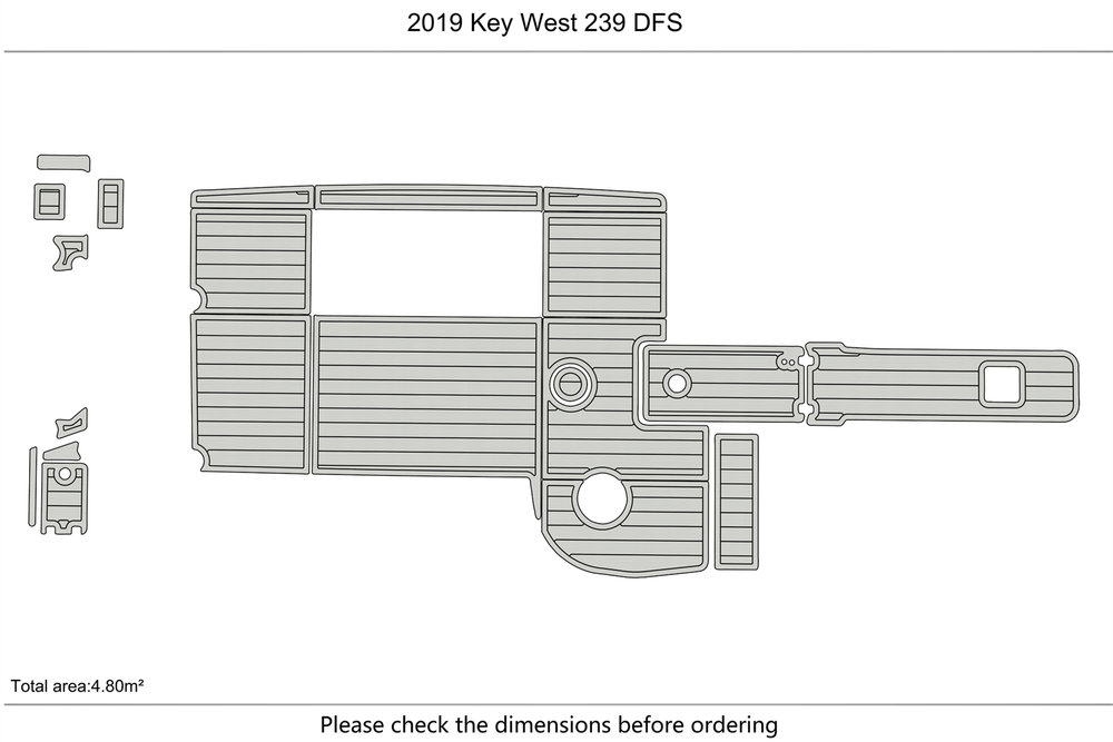 2019 Key West 239 DFS teak deck seadek EVA Foam Boat flooring