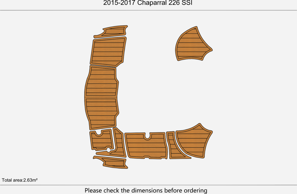 2015-2017 Chaparral 226 SSI Anti-slip mat Custom EVA teak marine deck flooring