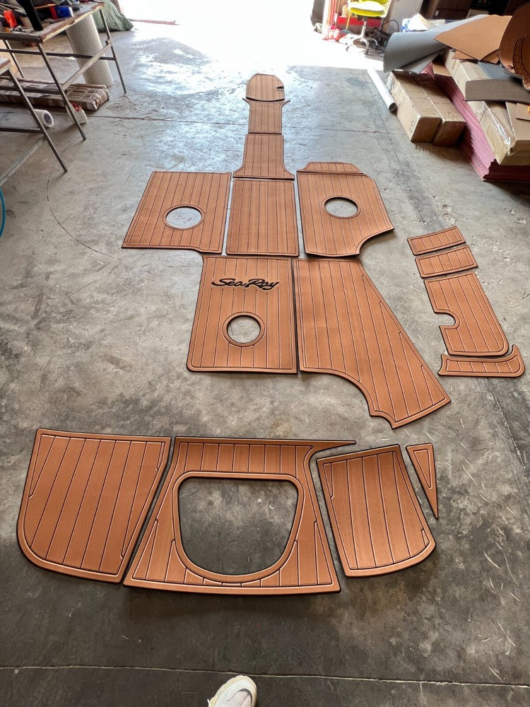 2010-2015 sea ray sundeck 260 cockpit Swim Platform Pads 6mm Teak Decking