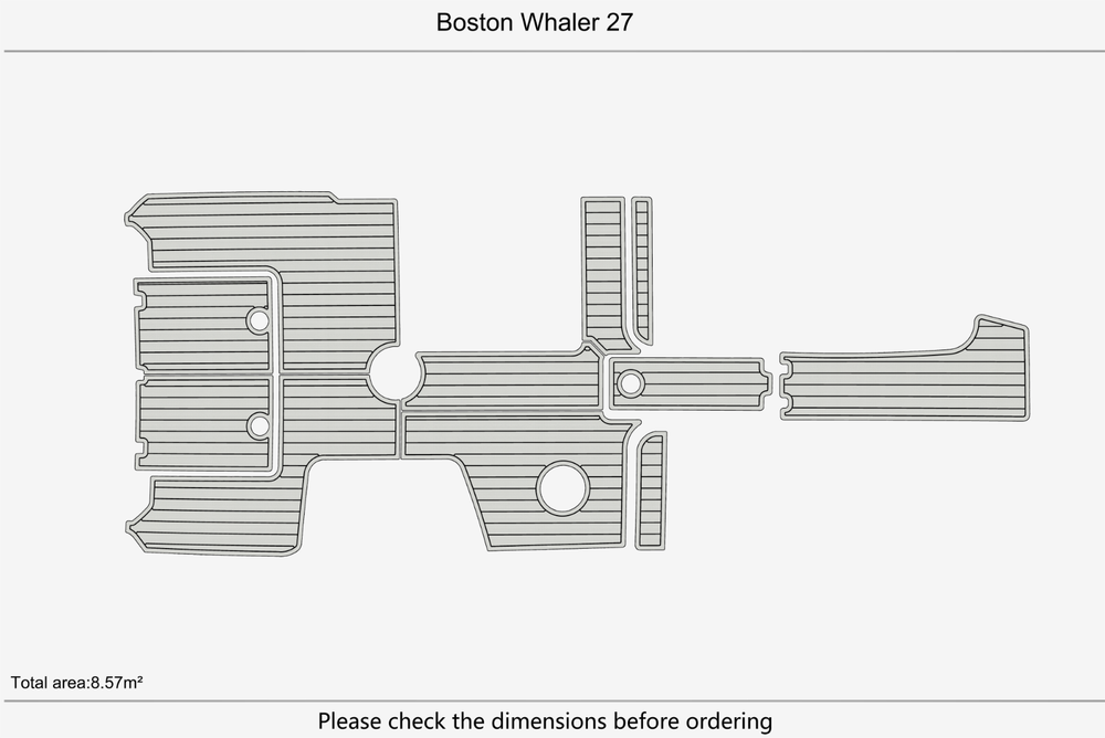 Boston Whaler 27 Anti-slip Custom EVA marine deck flooring