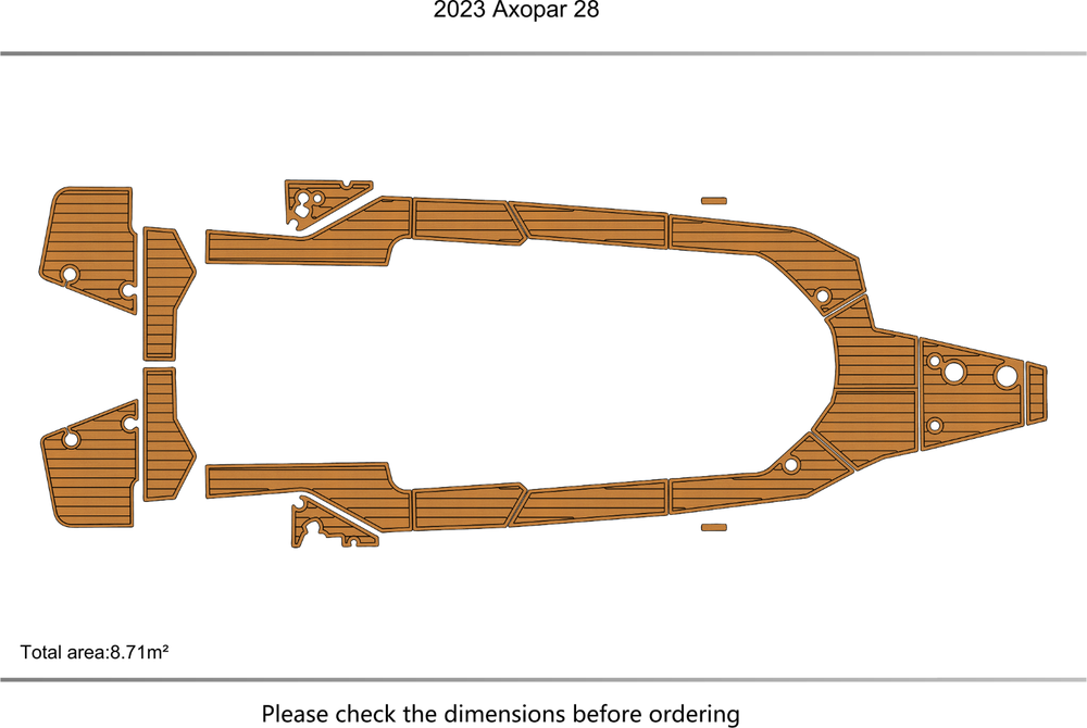 2023 Axopar 28 Cockpit Swim platform bow 1/4"6mm EVA foam faux floor