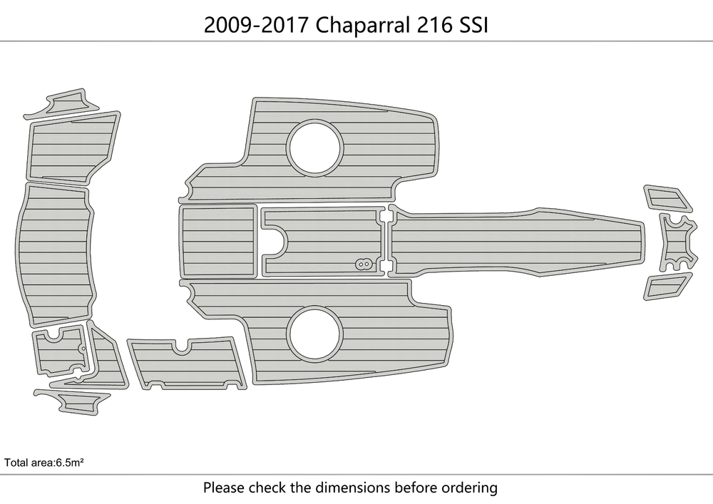 2013-2017 Chaparral 216 SSI Cockpit Swim platform 1/4"6mm EVA foam faux floor