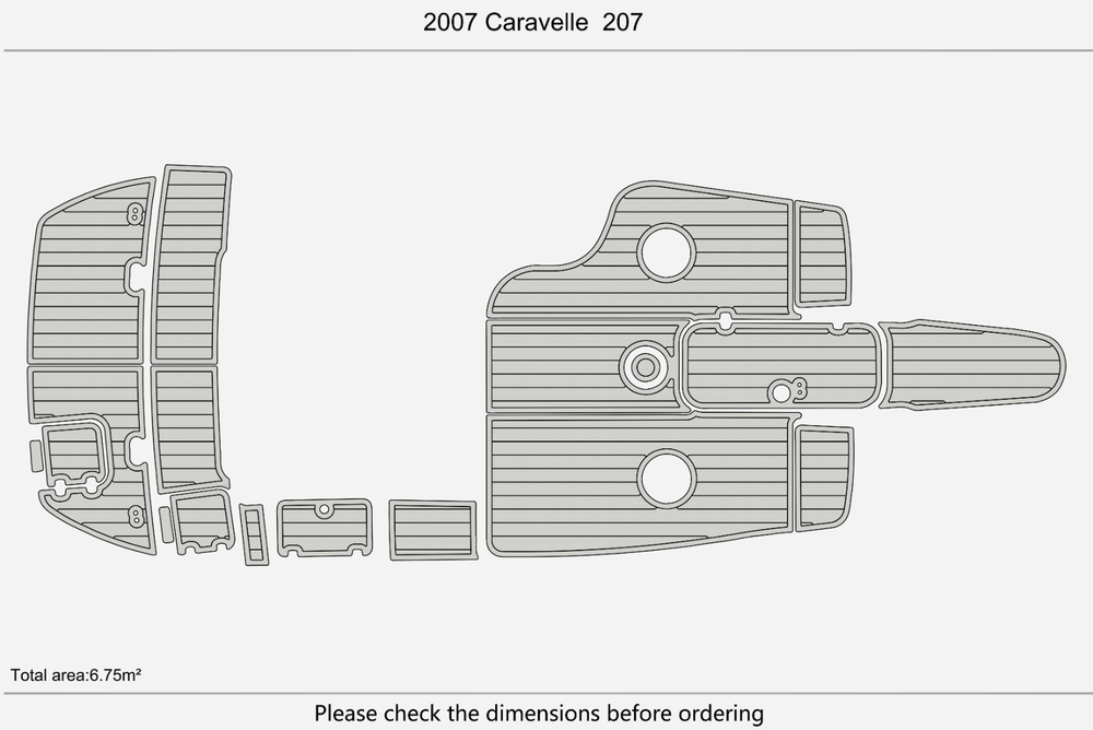 2007 Caravelle 207 Anti-slip mat Custom EVA faux teak marine deck flooring