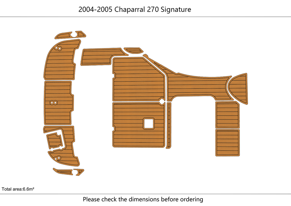2004-2005 Chaparral 270 Signature Cockpit Swim platform 1/4"6mm EVA foam Floor