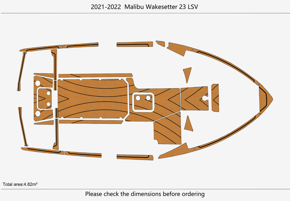 2021-2022 Malibu 23 lsv Wakesetter Cockpit Swim platform 1/4"6mm EVA Foam floor