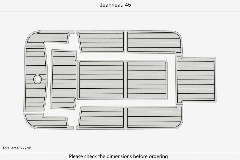 Jeanneau Cockpit 45 Cockpit Swim platform 1/4"6mm EVA Foam faux mat floor