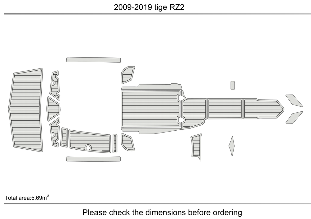 2009-2019 tige rz2 Cockpit Swim platform 1/4"6mm EVA foam faux floor