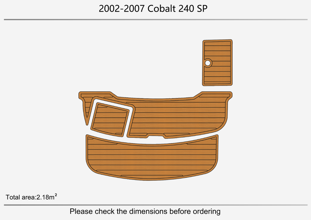 2002-2007 Cobalt 240 sp Cockpit Swim platform 1/4" 6mm EVA faux teak mat Floor