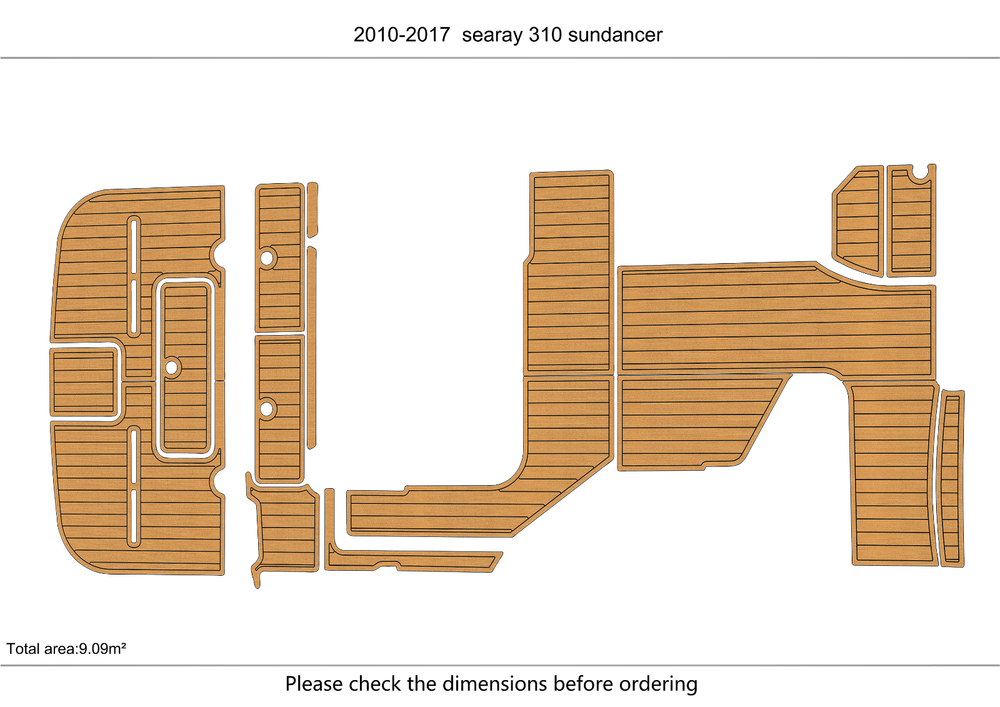 2010 -2017 Sea Ray 310 Sundancer Cockpit Swim platform 1/4" 6mm EVA faux floor