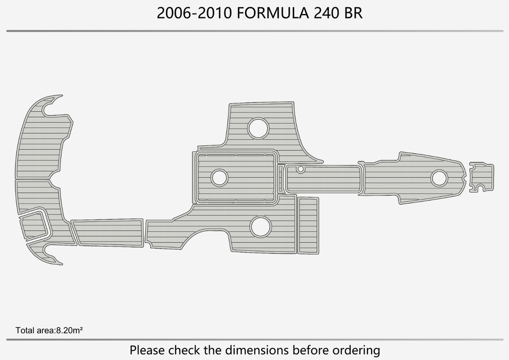 2006-2010 Formula 240 BR Cockpit Swim platform bow 1/4"6mm EVA foam faux floor