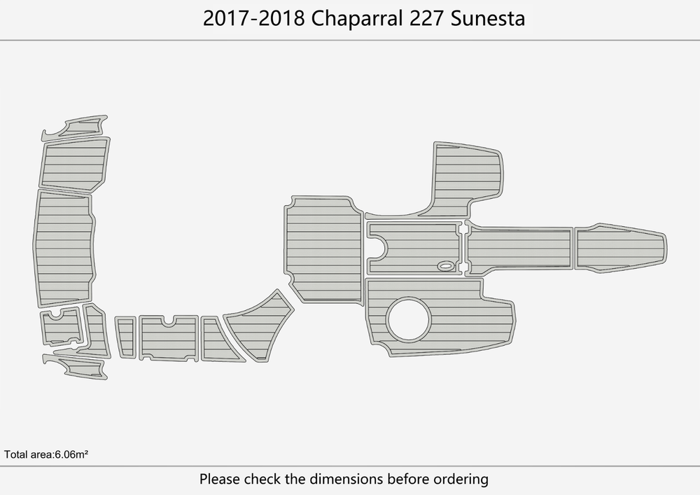2017-2018 Chaparral 227 Sunesta Anti-slip Custom EVA teak marine deck flooring