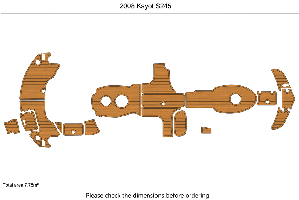 2008 Kayot S245 Anti-slip mat Custom EVA faux teak marine flooring