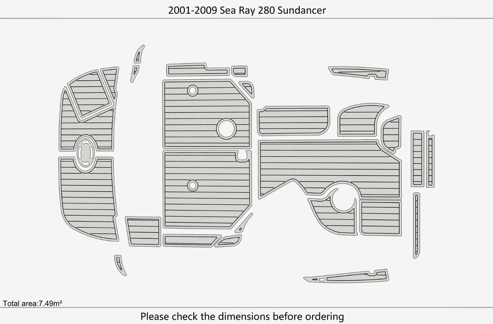 2001-2008 sea ray 280 sundancer Anti-slip mat Custom EVA faux teak deck floor