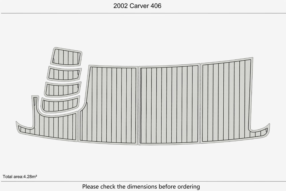 2002 Carver 406 Cockpit Swim platform 1/4"6mm EVA Foam carpet marine floor