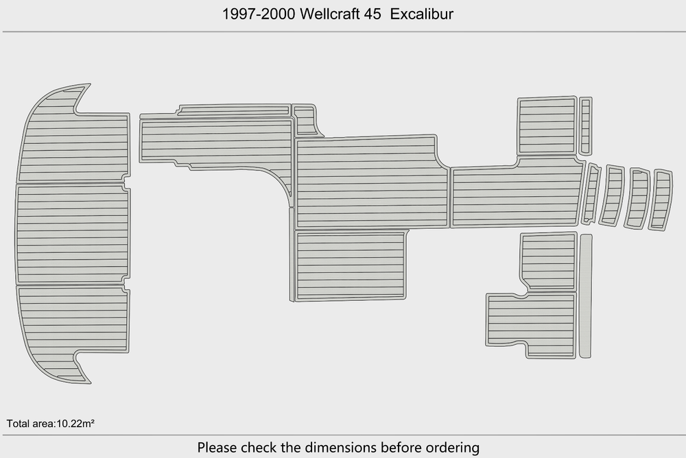1997-2000 Wellcraft 45 Excalibur Cockpit Swim platform 1/4"6mm EVA Foam floor