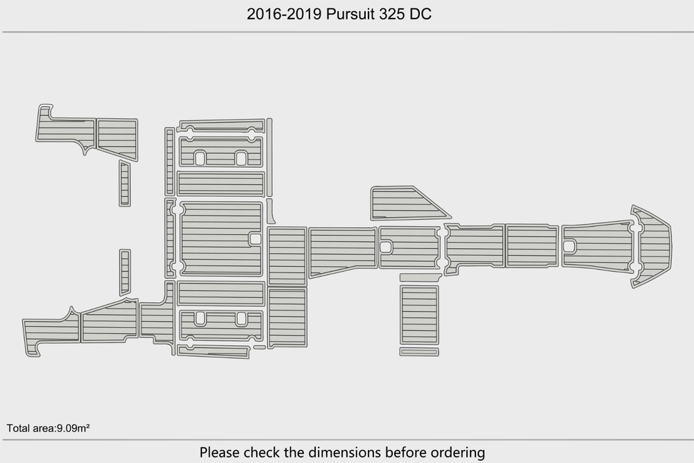 2016-2019 Pursuit 325 DC Cockpit Swim platform 1/4"6mm EVA Foam floor