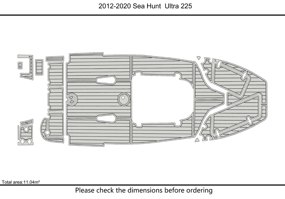2020-2021 Sea Hunt 225 ULTRA Cockpit Swim platform 1/4"6mm EVA Foam faux floor