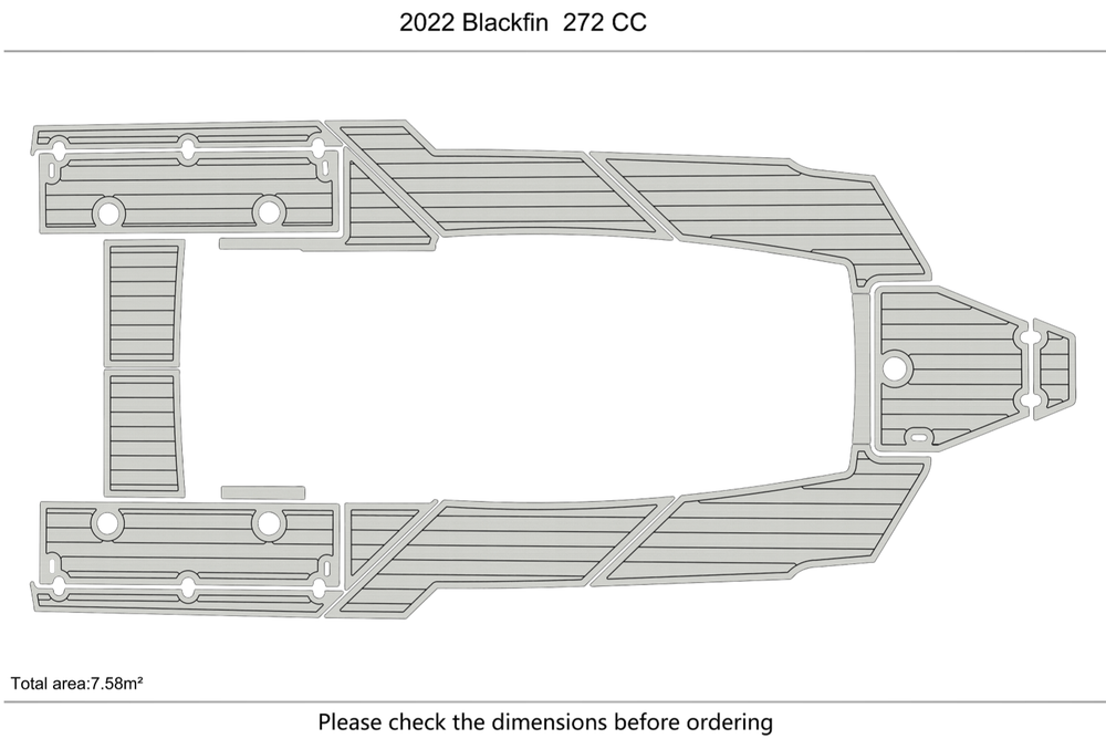 2018-2022 Blackfin 272 CC Cockpit 1/4” 6mm EVAFoam Faux teak floor