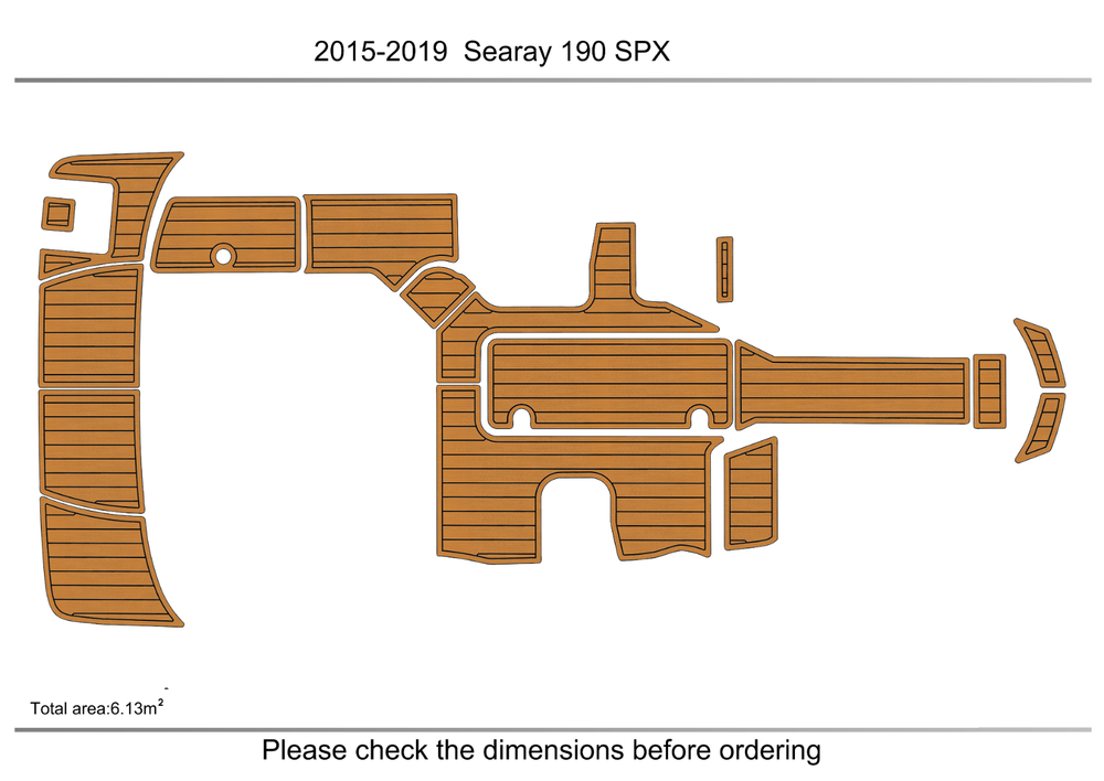2016-2019 Sea Ray 190 SPX full Cockpit Swim platform 1/4" 6mm EVA faux mat Floor