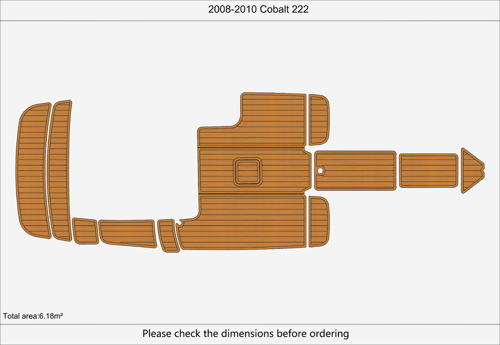 2008- 2010 cobalt 222 Cockpit Swim platform bow 1/4"6mm EVA foam faux mat floor