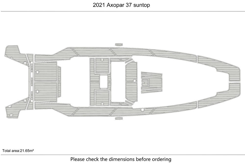2021 Axopar 37 suntop Cockpit Swim platform 1/4"6mm EVA Foam floor