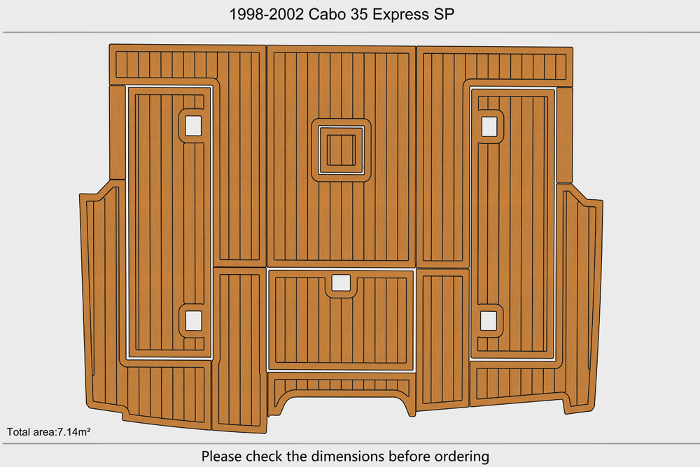 1998-2002 Cabo 35 Express Cockpit 1/4"6mm EVA Foam carpet marine faux mat floor